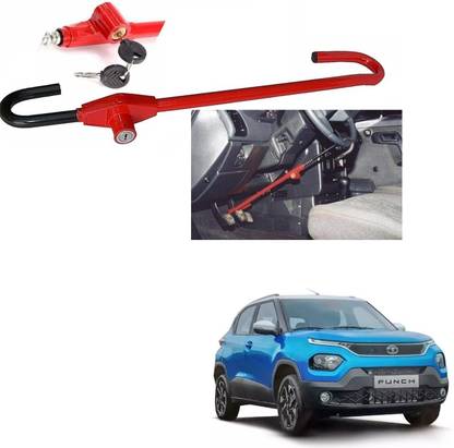 AuTO ADDiCT Car Steering Wheel Lock With 2 Keys Anti thef Device For TATA PUNCH Wheel Lock
