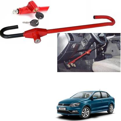 AuTO ADDiCT Car Steering Wheel Lock With 2 Keys Anti thef Device For VOLKSWAGEN AMEO Wheel Lock