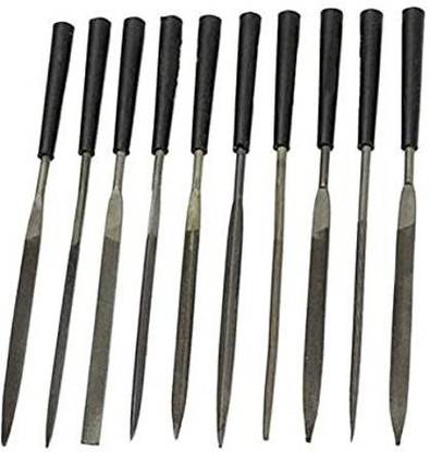 uptodatetools 10-Piece Needle File Set Jewelers for Filing Metal Ceramic Stone Jewelry Glass Paring Chisel Set
