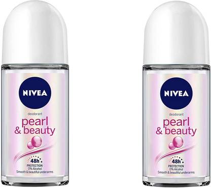NIVEA PEARL & BEAUTY WOMEN ROLL-ON EACH 50ML PACK OF 2 Deodorant Roll-on  -  For Women