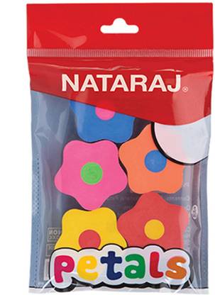 NATARAJ Flowers Petals Design Non-Toxic Rubber Pencil Erasers for Kids Non-Toxic Eraser