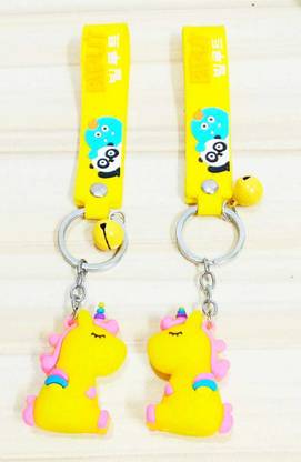 Magic of Gifts Cute Sleeping Unicorn Keychains with Wristlet | Unicorn Keychain for Girls Women Key Chain