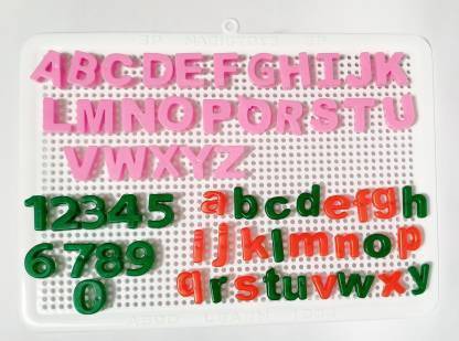 BIGWHEEL ABCD and Numbers learning Board with Capital and Small Alphabet Numbers (1234)