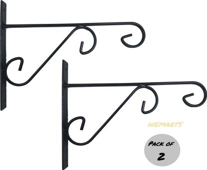 WEMARTS Wall Mounted Metal Bracket for Hanging planters Hanging Pots (Pack of 2) for Plant Container Set
