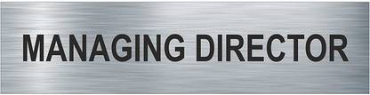 SIGNAGE AND BOARDS SOLUTION Steel Managing Director - Silver -Chemically Etched (9"x3") Name Plate