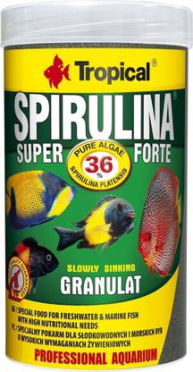 Tropical Spirulina Super Forte | Slow Sinking Granulate | 250ml 0.15 kg Dry Young Fish Food