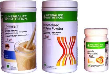 Herbalife Nutrition FORMULA 1SHAKE KULFI &PROTIEN POWDER 400 G AFRESH ENERGY DRINK LEMON Plant-Based Protein