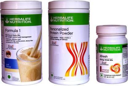 Herbalife Nutrition FORMULA 1SHAKE KULFI &PROTIEN POWDER 400 G AFRESH ENERGY DRINK CINNAMON Plant-Based Protein