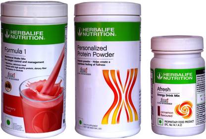 Herbalife Nutrition FORMULA 1SHAKE STRAWBERRY &PROTIEN POWDER 400 G AFRESH ENERGY DRINK CINNAMON Protein Shake