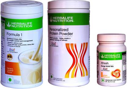 Herbalife Nutrition FORMULA 1SHAKE BANANA CARAME &PROTIEN POWDER 400 G AFRESH ENERGY DRINK GINGER Protein Shake