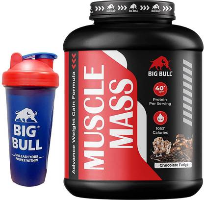Big Bull Muscle Mass Gainer Powder with Creatine + Taurine Stack Weight Gainers/Mass Gainers