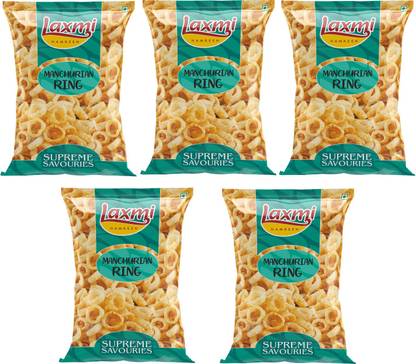 laxmi namkeen Manchurian Flavoured Ring Snacks - (80 Gm X Pack Of 5)