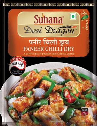 SUHANA Paneer Chilli (Dry) Mix 50g Pouch - Pack of 6