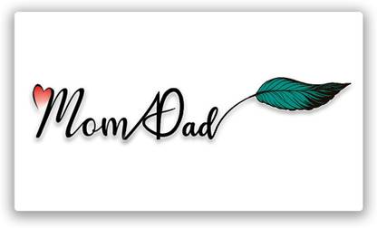 voorkoms Mom with Dad Tattoo Waterproof Leaf Temporary Body