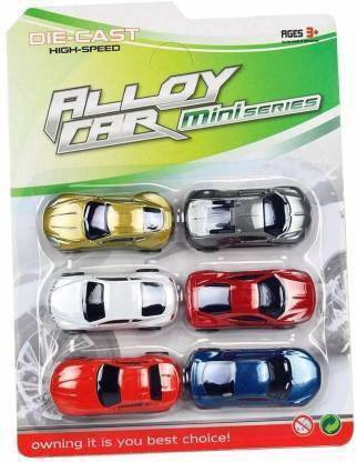 SR Toys Mini Alloy Metal Car Series,Pull Back Sport Car Set (Multicolor, Pack of: 6)