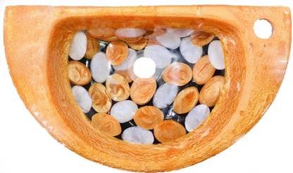 CTM D-Shape in Orange Color Resin Wash Basin Wall Hung Basin