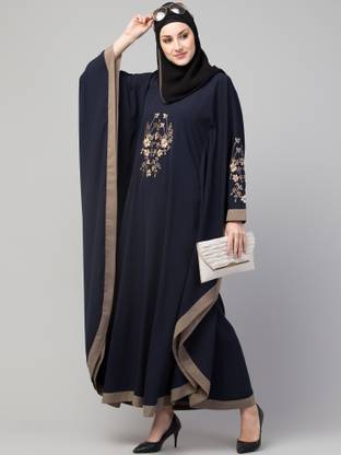 MRC Crepe Self Design Burqa With Hijab