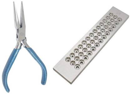 TOOLBUX Pack of 2 Items : Flat Nose and 39 Round Hole Draw Plate