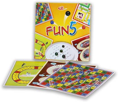Shree Creations Fun 5 (5 In 1 Game Pack) Party & Fun Board Game