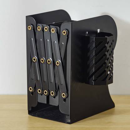 oddpod Premium Expandable Metal Bookends with Pen Holder for Office Decor/Home Décor Iron Book End