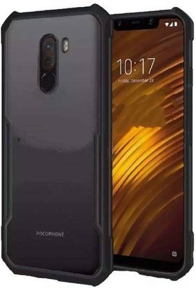 VAPRIF Back Cover for POCO F1, Transparent Hybrid Hard PC Back TPU Bumper