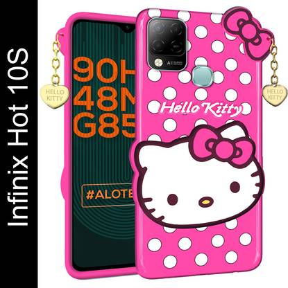 Qyist Back Cover for Infinix Hot 10S Hello Kitty Back Case |Soft Girl Back Cover with Pendant