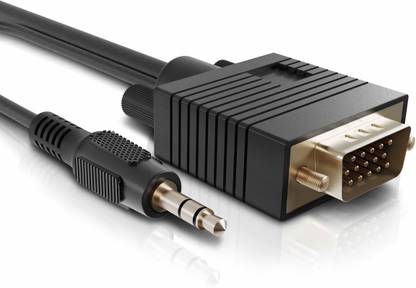 Logic VGA Cable 5 m VGA + Audio Cable Male to Male Nickel Plated with 3.5 mm Audio connector