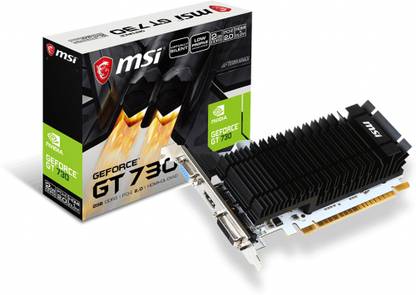 MSI NVIDIA GeForce GT 730 2GB DDR3 LPV1 GRAPHIC CARD (Black) 2 GB GDDR3 ...