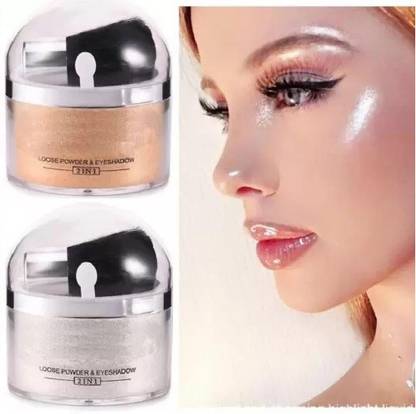 YAWI NEW HIGH QUALITY SHIMMERRY SHINE WHITENING SHIMMER LOOSE GOLD & SILVER POWDER Highlighter