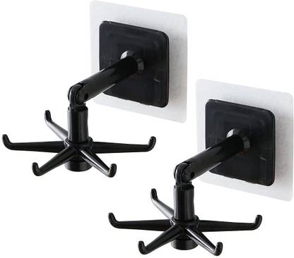 VVG TRADERS Wall mounting Self Adhesive 360 Degree Rotating Hook for Hanging, Hook 6