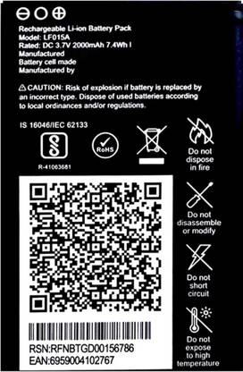 New Device Mobile Battery For  Jio Jio LF015A 2000mAh