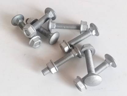 Hardware Nut & Bolt Set Mushroom Head Square Neck Bolt Nut with Washer (8pcs) (6 x 60mm)