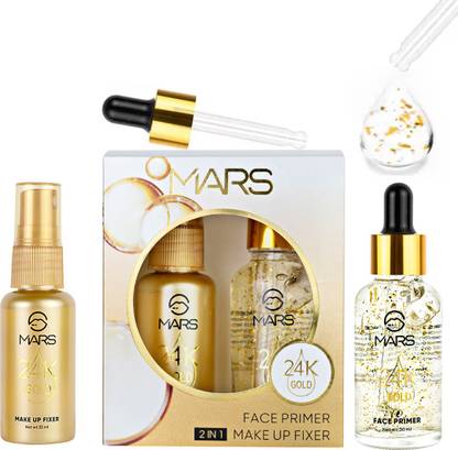 MARS 2 in 1 24 K Gold Primer and Makeup Setting Spray Primer - (Transparent) Primer  - 65 ml