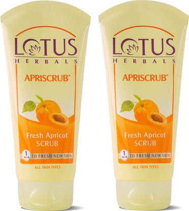 LOTUS HERBALS Apriscrub Fresh Apricot Scrub - Natural Exfoliating Face Scrub | 100 gm Scrub