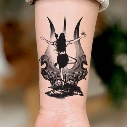 Ordershock Lord Shiv Tandav Trishul Tattoo Men and Women Waterproof Temporary Body Tattoo
