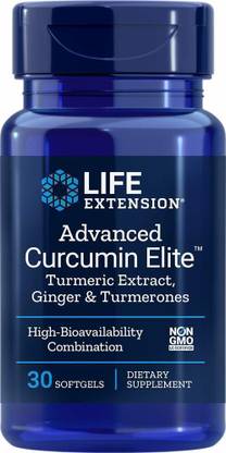 Life Extension Advanced Bio-Curcumin with Ginger & Turmerones Softgels, 30 Count