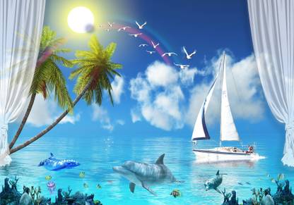 HD PRINT HOUSE Vinyl Nature Multicolor Wallpaper