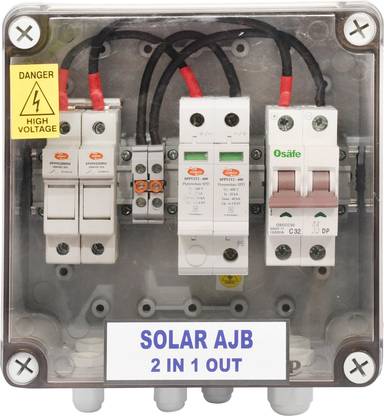 AEC ARRAY JUNCTION BOX 2 IN 1 OUT WITH MCB FOR SOLAR PANEL AC Distribution Box with MCB For Solar Panel Wire Connector