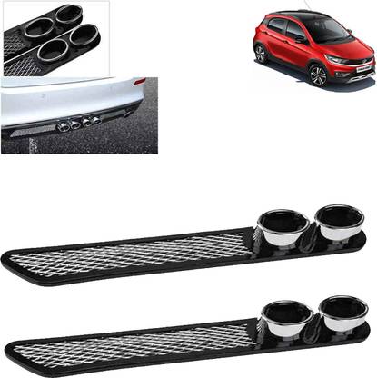 aksmit Rear Dual Tip Bumper Lip Diffuser Car Bumper Spoiler Lip Splitter For Tiago NRG Car Spoiler