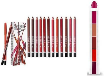 Lele Combo of 12 Supermatte Lipliner with 5in Lipstick E-14