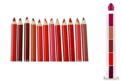 Lele Combo of 12 Supermatte Lipliner with 5in Lipstick E-18