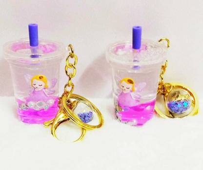 Style My Home Cute Quicksand Floating Liquid Keychain for Girls/ Backpack Pendant Combo Key Chain