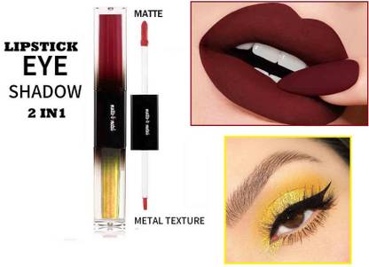 GFSU MATTE LIPSTICK WITH METALLIC EYE SHADOW 2 IN1 LIP & EYE MAKEUP