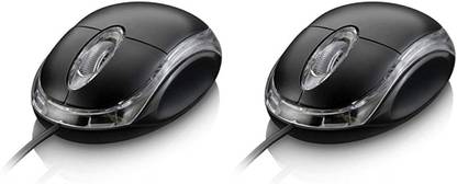 Elderbuy Optical Wired USB Mouse Pack Of 2 Wired Ambidextrous Optical Mouse