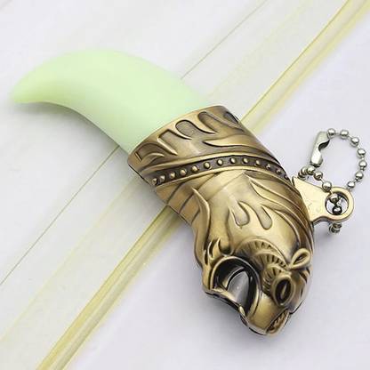 Gabbar ™ Lion-Teeth Riffilable Function Cigarette Lighter Butane Gas Flame utane Gas System Pocket Size Lighter Color Golden Pocket Lighter (Golden) Pocket Lighter