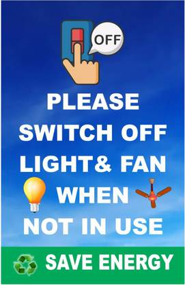surmul 26.67 cm Please Switch Off When Not Use For Board Place, Electricity Place Self Adhesive Sticker