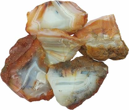 9dzine Botswana Agate Raw Rough Stone 1 Kg, Botswana Agate Raw Crystal Stone for Vastu Polished Asymmetrical Crystal Stone