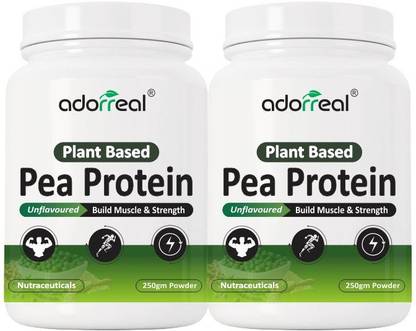 Adorreal Plant Based Pea Protein Unflavored-Build muscle & strength 120 capsule pack of 2