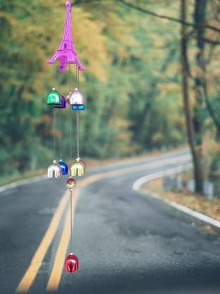 EverCraft 8 Bell Multi Colour Eiffel Tower Wind Chime For Home Decoration Balcony, Garden Aluminium Windchime