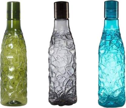 MKN BOTTLE-ZIGZAG-GREEN-BLACK-BLUEPACK OF 3 1000 ml Bottle